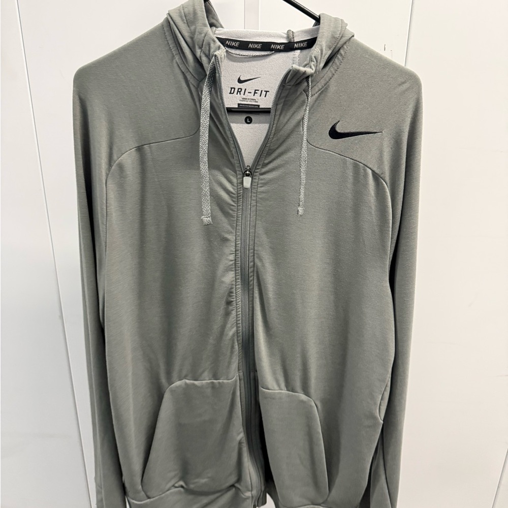 Two Nike Men's Gray & Black Dri-FIT Hoodie Jacket